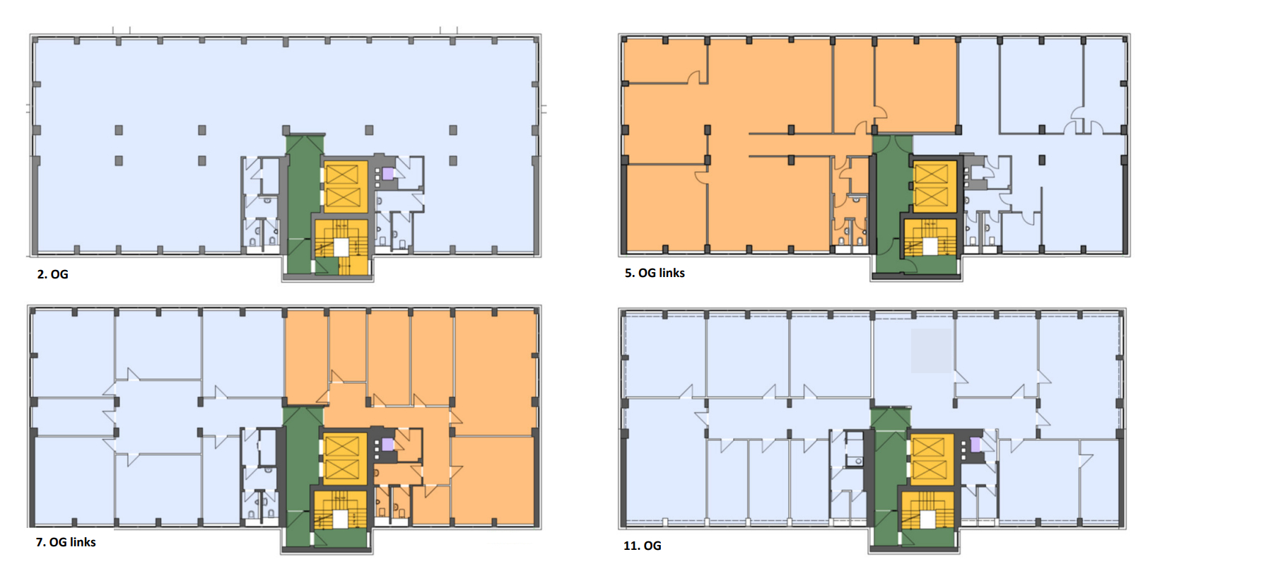 Grundriss 2,5,7,11 OG